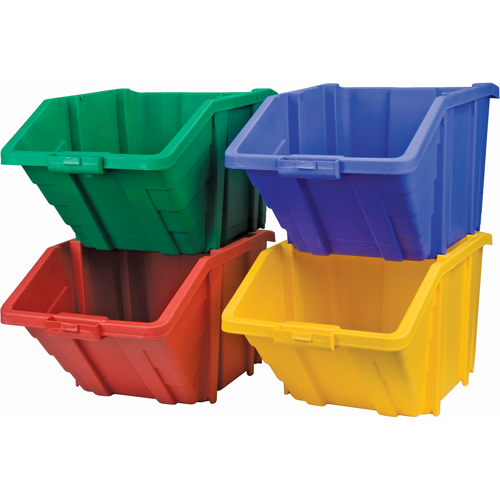 Bac g&eacute;ant en plastique, 15-1/2" la x 13" H x 25" p, Bleu, Capacit&eacute; 200 lb Kelford