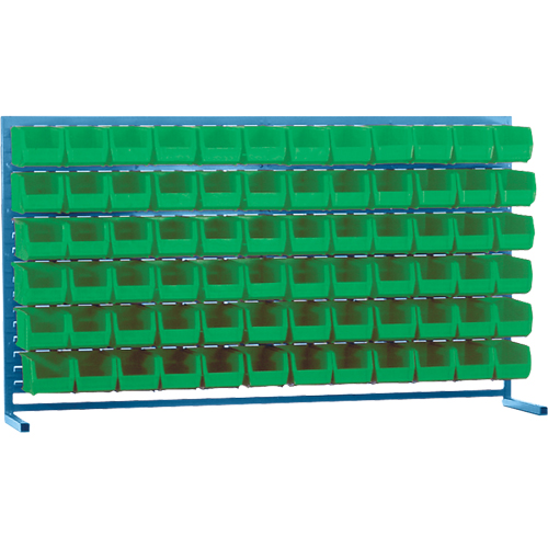 Rayonnage &agrave; persienne avec bacs, 72 bacs, 72" la x 15" p x 40" h Kelford