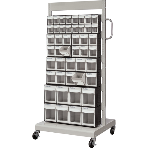 Servante mobile de bacs &agrave; plateaux inclinables, &agrave; un c&ocirc;t&eacute;, 46 bacs, 26-1/4" la x 22" p x 57-1/2" h Kelford