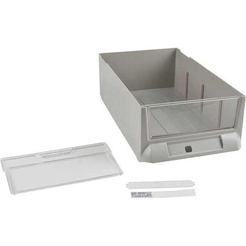 Replacement Drawer for KPC-200 Parts Cabinets, Plastic, 5-3/8" W x 9-13/16" D x 3-3/10" H, Grey Kelford