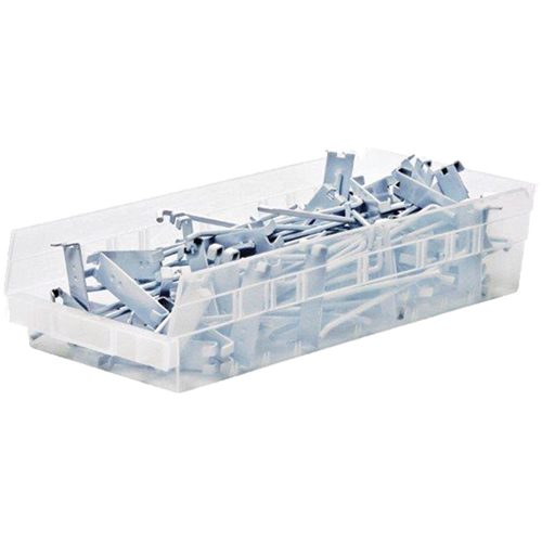 Bacs de rangement pour tablettes, 6-5/8" la x 4" H x 23-5/8" p, Transparent, Capacit&eacute; 50 lb Kelford