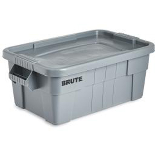 Bac de stockage Brute avec couvercle, 27,88” p x 16,5” la x 10,7" h, Capacit&eacute; 112 lb, Gris Kelford