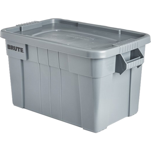 Brute Storage Tote with Lid, 27.88” D x 17.38” W x 15.13” H, 160 lbs. Capacity, Grey Kelford