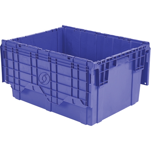 Flipak Polyethylene Plastic (PE) Distribution Containers, 27.9" x 20.9" x 15.2", Blue Kelford