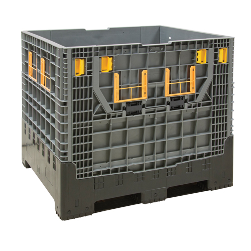 Collapsible Bulk Container, 47.2" L x 39.4" W x 39.4" H, Grey Kelford