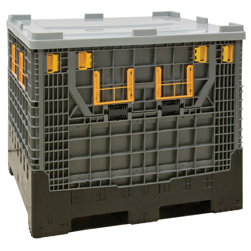 Collapsible Bulk Container, 47.2" L x 39.4" W x 39.4" H, Grey Kelford