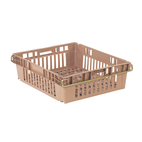 Contenant en plastique empilable Stack-N-Nest pour l'agriculture, 20,3" x 24" x 6,8", Beige Kelford
