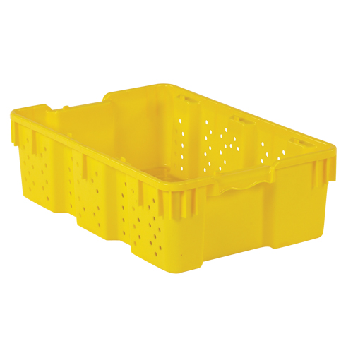 Agricultural Plastic Stack-N-Nest Container, 16" x 23.9" x 7.3", Yellow Kelford