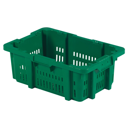 Food Handling Plastic Stack-N-Nest Container, 16" x 23.9" x 8.8", Green Kelford