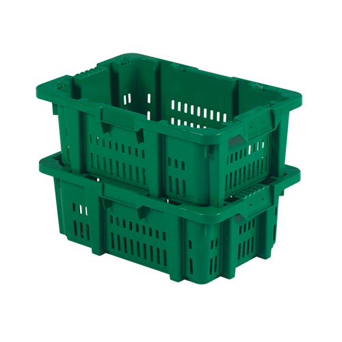 Food Handling Plastic Stack-N-Nest Container, 16" x 23.9" x 8.8", Green Kelford