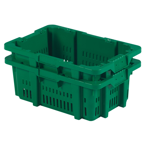 Food Handling Plastic Stack-N-Nest Container, 16" x 23.9" x 8.8", Green Kelford