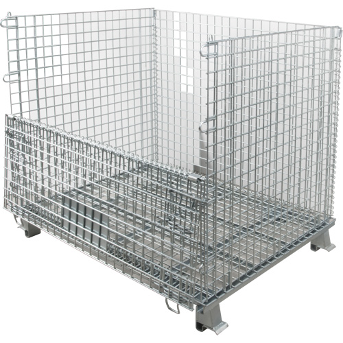 Conteneur repliable en m&eacute;tal grillag&eacute;, 40" la x 32" p x 34" h, Capacit&eacute; de 4000 lb Kelford