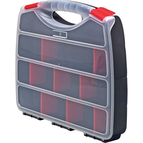 Plastic Compartment Box, 10" W x 12.5" D x 2-1/4" H, 22 Compartments Kelford