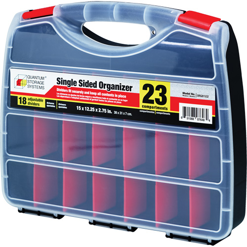 Plastic Compartment Box, 12-1/4" W x 15" D x 2-3/4" H, 23 Compartments Kelford
