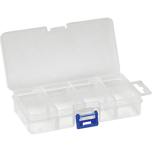 Boîte &agrave; compartiments en plastique, 2,75" la x 5,5" p x 1,25" h, 8 compartiments Kelford