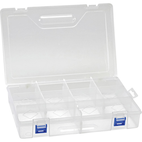 Plastic Compartment Box, 7.75" W x 11.75" D x 2.2" H, 10 Compartments Kelford