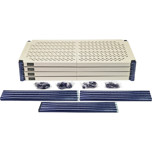 &eacute;tag&egrave;re en fils m&eacute;talliques avec tablettes en plastique, Cadre en fils m&eacute;talliques avec tablettes en plastique, Sans boulons, Capacit&eacute; 600 lb, 30" la x 72" h x 24" p Kelford
