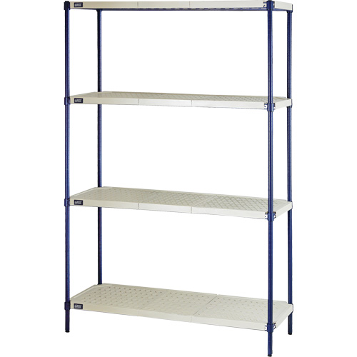 &eacute;tag&egrave;re en fils m&eacute;talliques avec tablettes en plastique, Cadre en fils m&eacute;talliques avec tablettes en plastique, Sans boulons, Capacit&eacute; 600 lb, 48" la x 72" h x 24" p Kelford