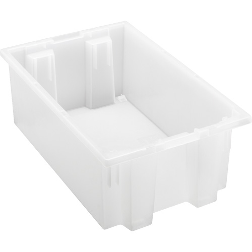 Heavy-Duty Stack & Nest Tote, 6" x 11" x 18", Clear Kelford