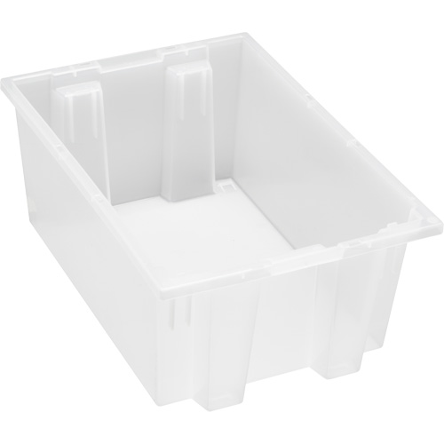 Heavy-Duty Stack & Nest Tote, 8" x 13.5" x 19.5", Clear Kelford
