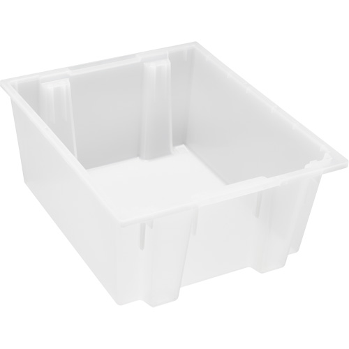 Heavy-Duty Stack & Nest Tote, 10" x 19.5" x 23.5", Clear Kelford