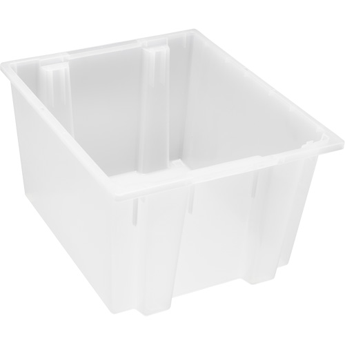 Heavy-Duty Stack & Nest Tote, 13" x 19.5" x 23.5", Clear Kelford