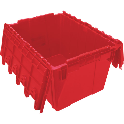 Contenant de distribution en plastique avec dessus basculant, 21,65" x 15,5" x 12,5", Rouge Kelford