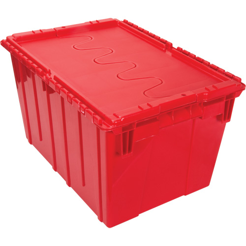 Contenant de distribution en plastique avec dessus basculant, 21,65" x 15,5" x 12,5", Rouge Kelford