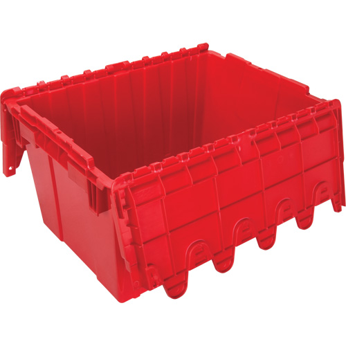 Contenant de distribution en plastique avec dessus basculant, 21,65" x 15,5" x 12,5", Rouge Kelford