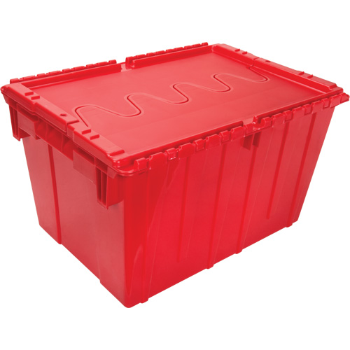 Contenant de distribution en plastique avec dessus basculant, 21,65" x 15,5" x 12,5", Rouge Kelford