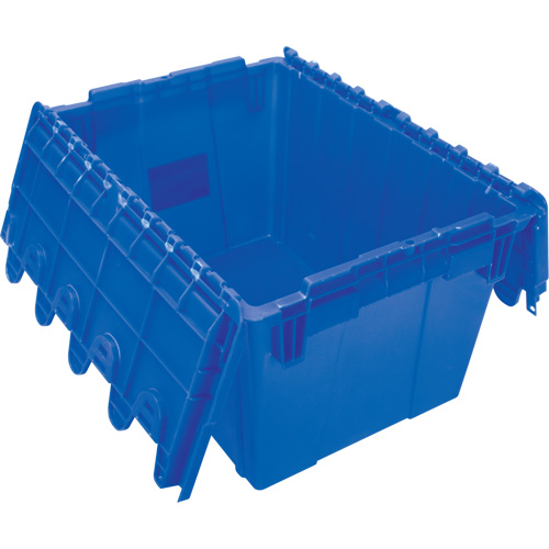 Contenant de distribution en plastique avec dessus basculant, 21,65" x 15,5" x 12,5", Bleu Kelford
