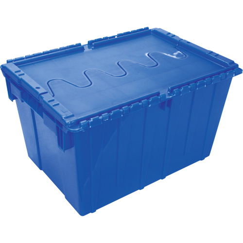 Contenant de distribution en plastique avec dessus basculant, 21,65" x 15,5" x 12,5", Bleu Kelford