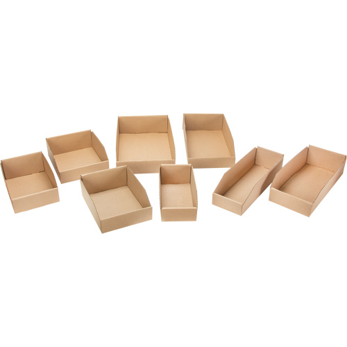 Boîtes profondes en carton ondul&eacute;, 3-3/4" la x 17-1/4" p x 4-1/2" h, Beige Kelford