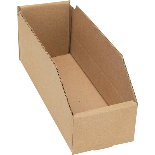 Boîtes profondes en carton ondul&eacute;, 3-3/4" la x 11-1/4" p x 4-1/2" h, Beige Kelford