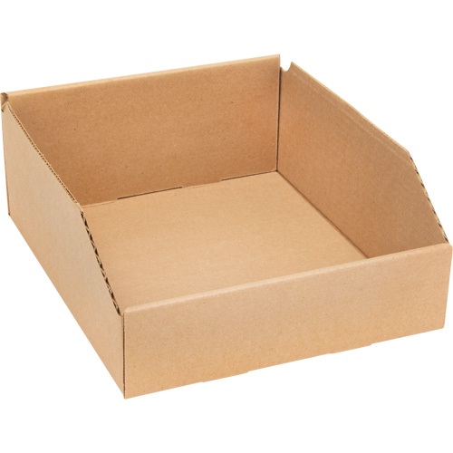 Boîtes profondes en carton ondul&eacute;, 11-3/4" la x 11-1/4" p x 4-1/2" h, Beige Kelford