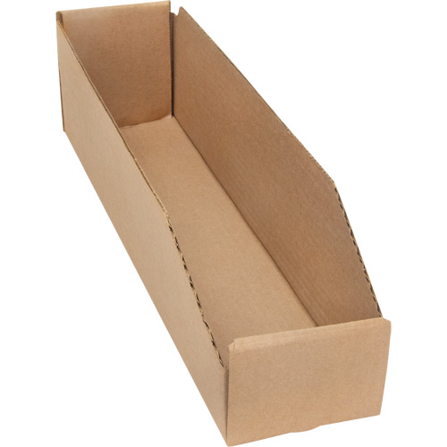 Boîtes profondes en carton ondul&eacute;, 3-3/4" la x 17-1/4" p x 4-1/2" h, Beige Kelford