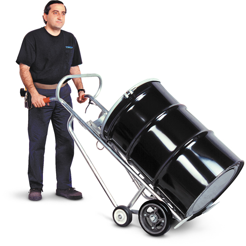 Diables pour baril avec frein manuel, Fabriqu&eacute; en Aluminium, 25 - 55 gal. US (20 - 45 gal. imp.) Kelford