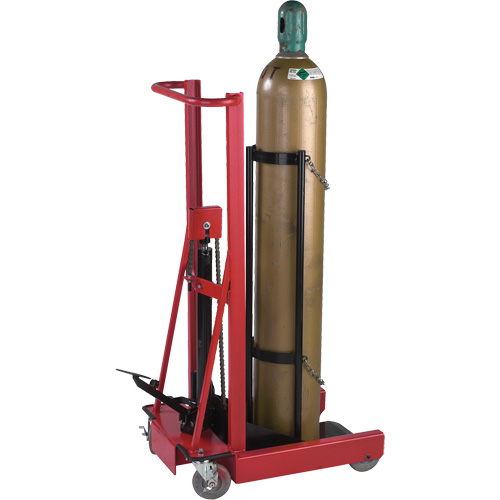 Hydraulic Cylinder Lift, Rubber Wheels, 12" W x 20" L Base, 300 lbs. Kelford