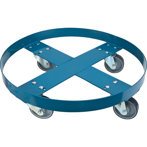 Drum Dolly, Steel, 1000 lbs. Capacity, 24" Diameter, Polyurethane Casters Kelford