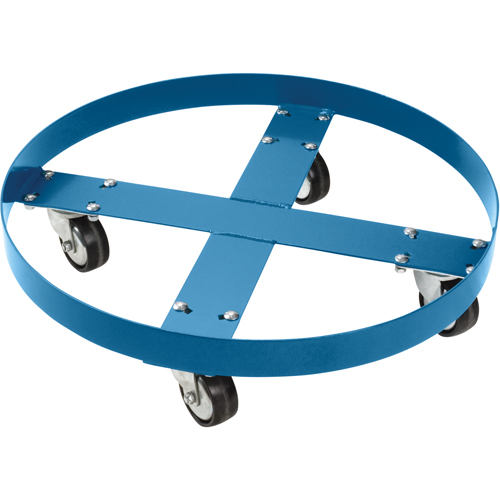Drum Dolly, Steel, 750 lbs. Capacity, 24" Diameter, Polyolefin Casters Kelford