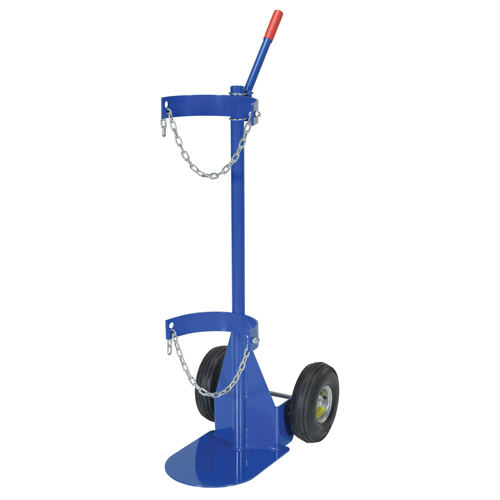 Chariot pour bouteille de gaz, Roues Pneumatique, Base de 12" la x 15-1/2" lo, 500 lb Kelford