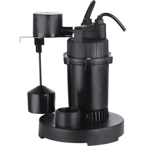 Thermoplastic Submersible Sump Pump, 2560 GPH, 115 V, 4.6 A, 1/3 HP Kelford