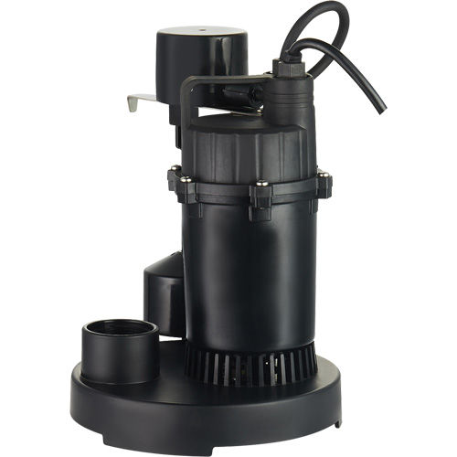 Thermoplastic Submersible Sump Pump, 2560 GPH, 115 V, 4.6 A, 1/3 HP Kelford