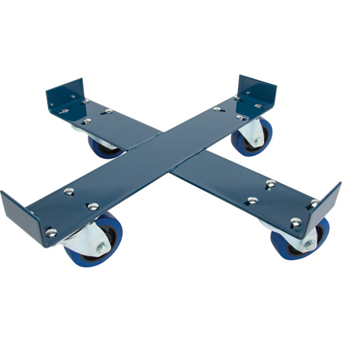 Drum Dolly, Steel, 1400 lbs. Capacity, 24" Diameter, Blue Elastic Casters Kelford