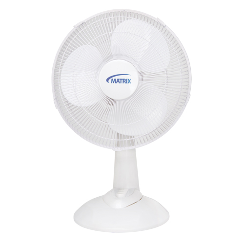 Oscillating Desk Fan with Push Buttons, 12" Diameter, 3 Speeds Kelford