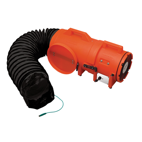8" Plastic COM-PAX-IAL Blowers, 1/3 HP, 900 CFM, Explosion Proof Kelford