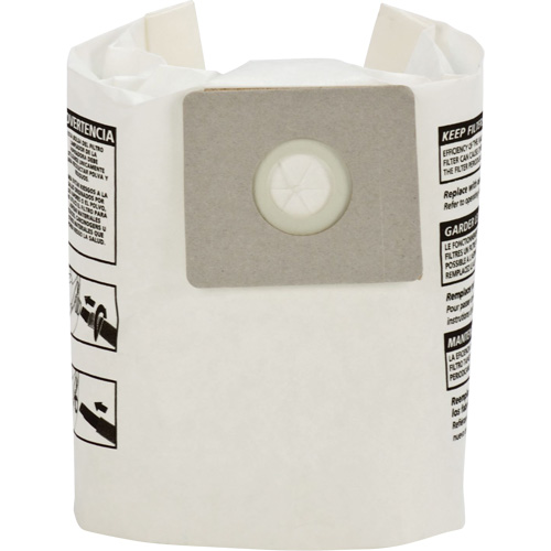 Sacs filtrants pour d&eacute;bris secs jetables de type B, 2 - 2,5 gal. US Kelford