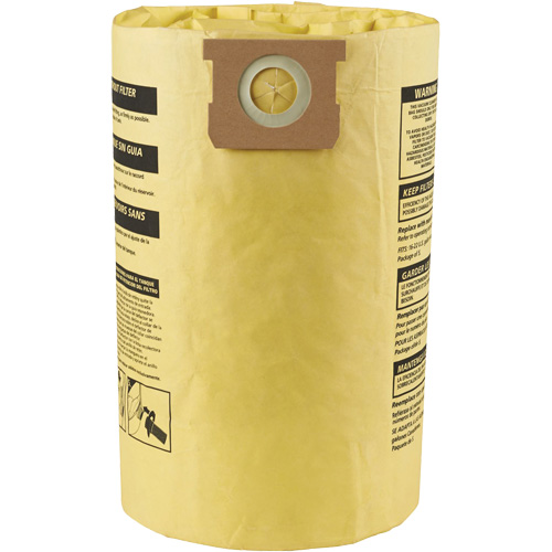 Sacs filtrants pour d&eacute;bris secs jetables &agrave; haute efficacit&eacute; de type J, 15 - 22 gal US Kelford