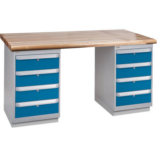 Pre-Designed Workbench, Dual Drawers, 2500 lbs. Cap., 60" W x 36" D, 34" H Kelford