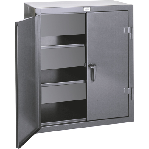 Counter Top Storage Cabinets, Steel, 2 Shelves, 36" H x 24" W x 20" D, Grey Kelford